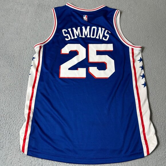Philadelphia 76ers Jersey Mens‎ M Blue Ben Simmons Swingman #25 Fanatics NBA - Picture 2 of 12